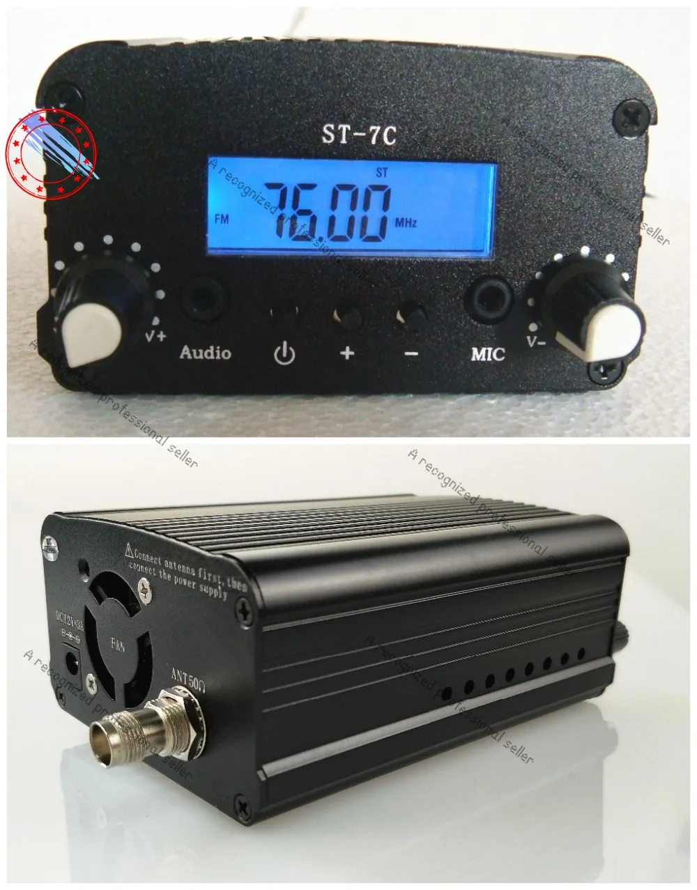 

1 Вт/7 Вт 12 В 3 А ST-7C 76-108 МГц стерео PLL FM-передатчик вещательная радиостанция