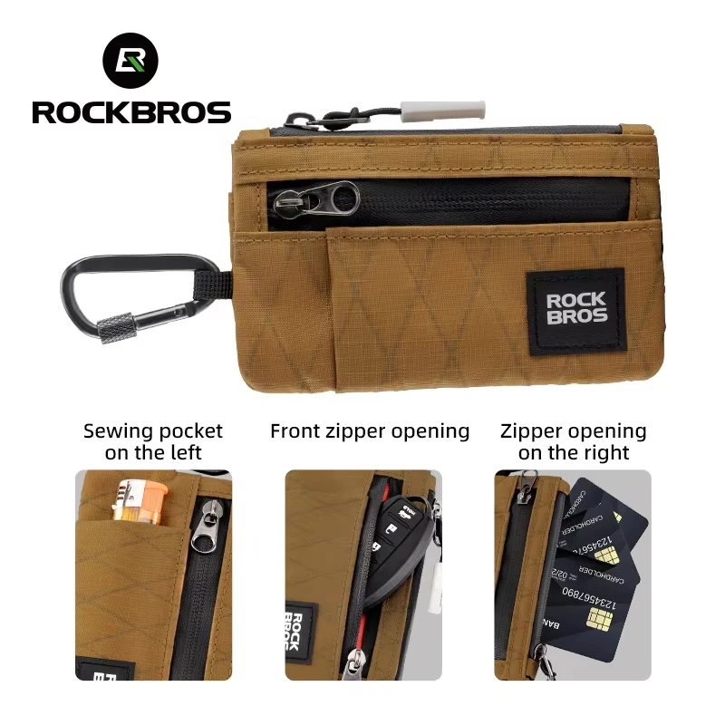 ROCKBROS Phone Bag Lightweight Portable Hand Bag Hanging Buckle Multifunction Card Bag Item Storage Wallet Commute Bag