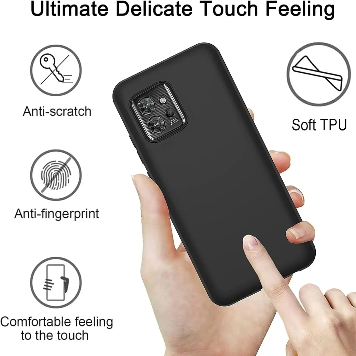 Case for Moto ThinkPhone Black Matte Soft TPU Shockproof Cover for Motorola Moto ThinkPhone 5G