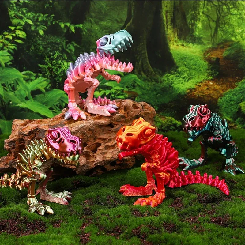 3d Printed T Rex Animals Miniature Figurines Dinosaurs Toy Child Anti-stress Birthday Gifts Children for Guests Surprises Gift - view 3