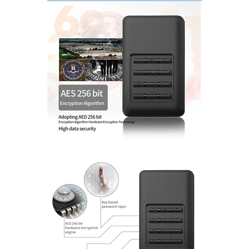 M.2 MSATA Аппаратное шифрование Коробка жесткого диска USB3.0 Инструмент шифрования полного диска Коробка жесткого диска 2,5 дюйма Sata