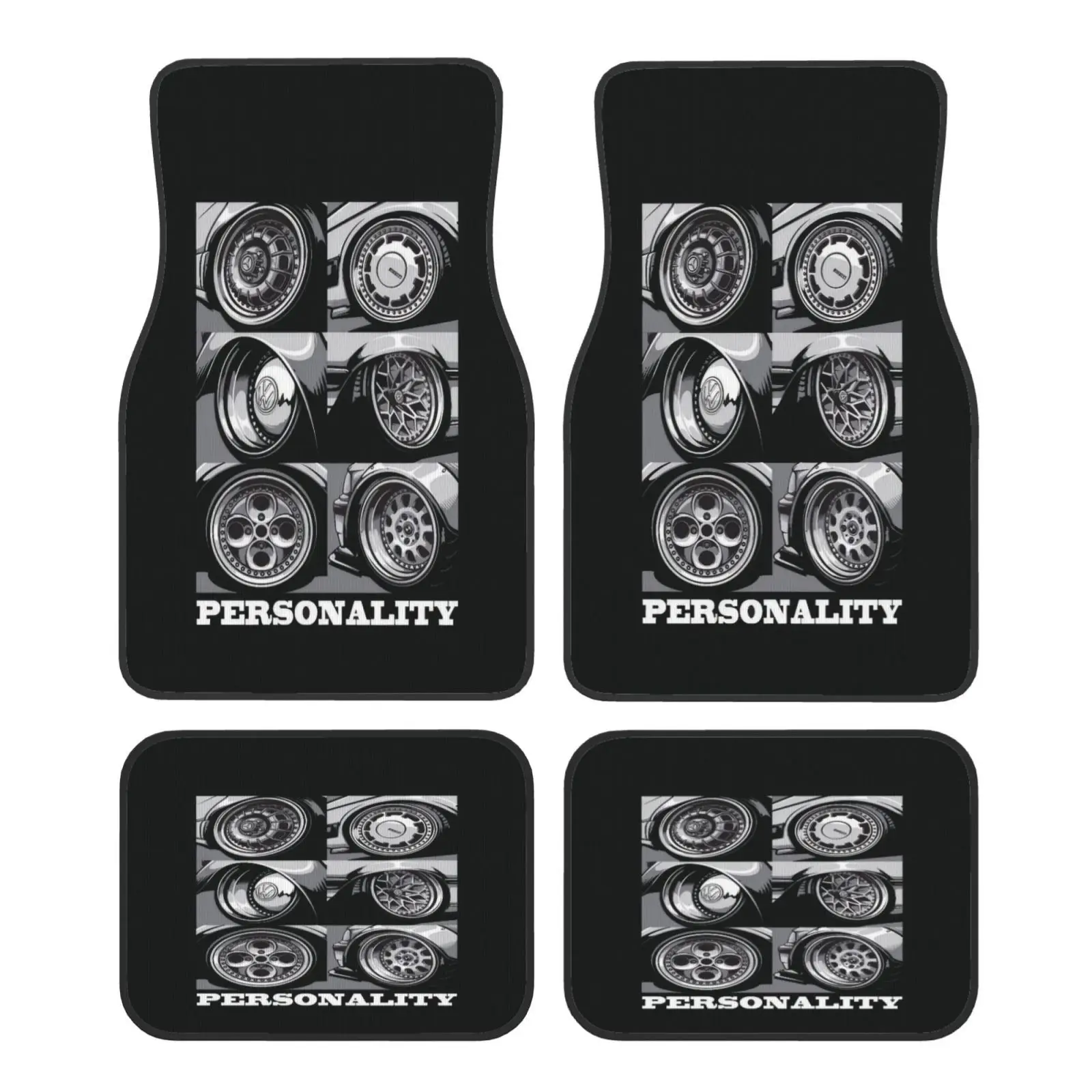 

2pcs/4pcs [Fission Pattern JDM Design] - Crystal Velvet Car Floor Mats - Suitable For Any Vehicle