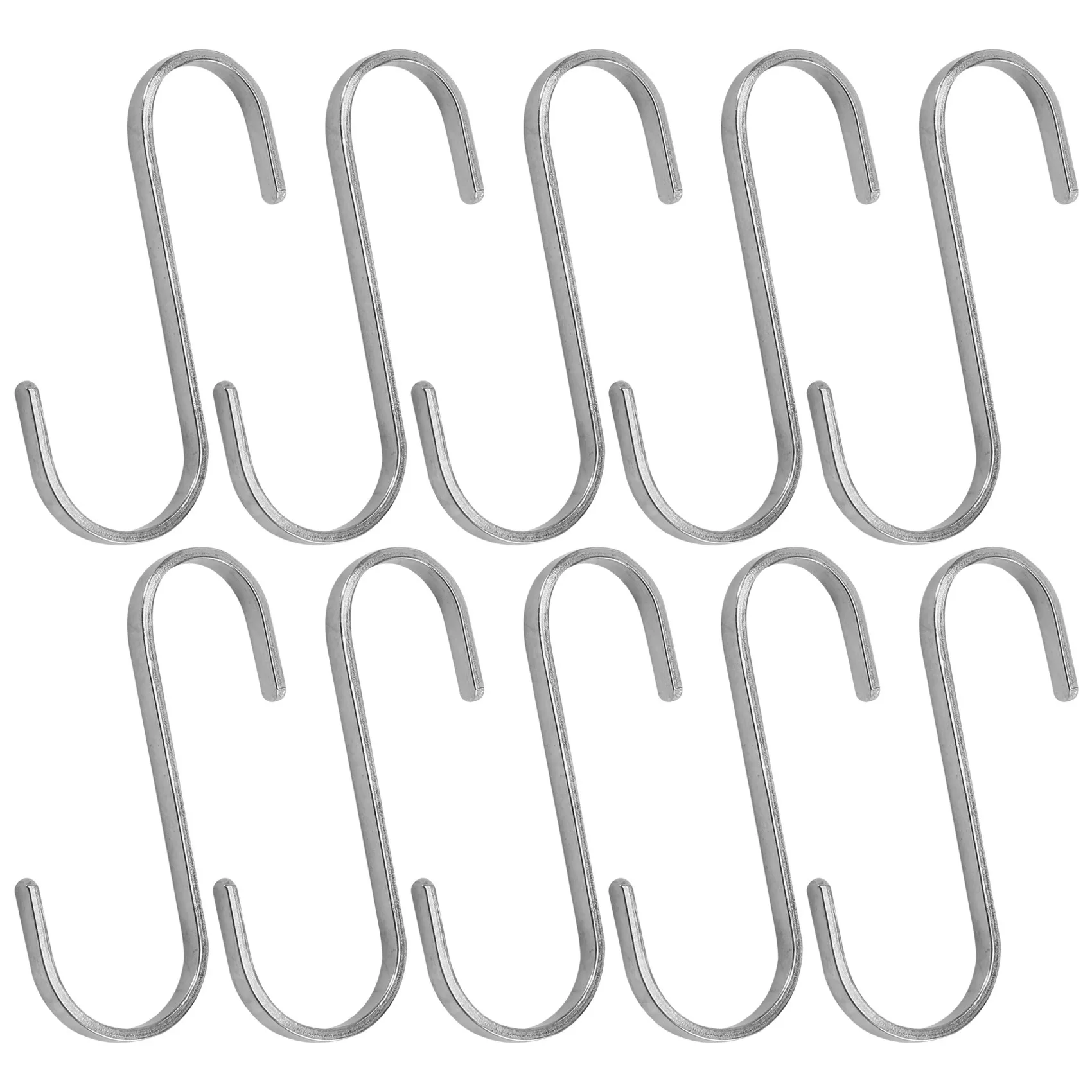 Set of 10 S Stainless Steel Suspension Hooks for Kitchen Cookware or Butcher Meat