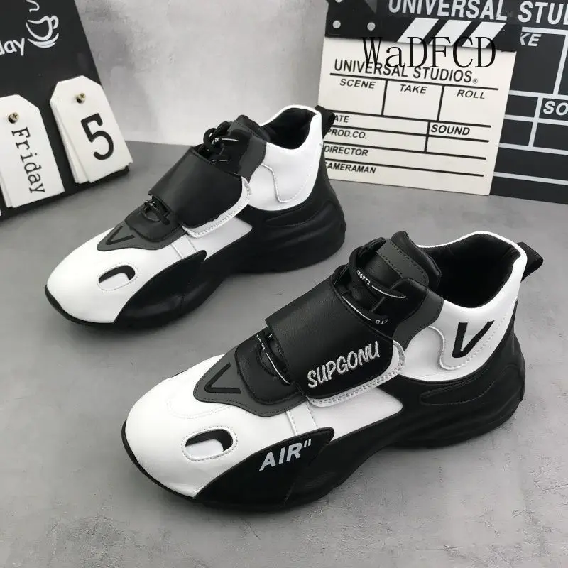 Men Chunky Sneakers Fashion Casual Microfiber Leather Mesh Breathable Increased Internal Cover Bottom Platform Board Shoes