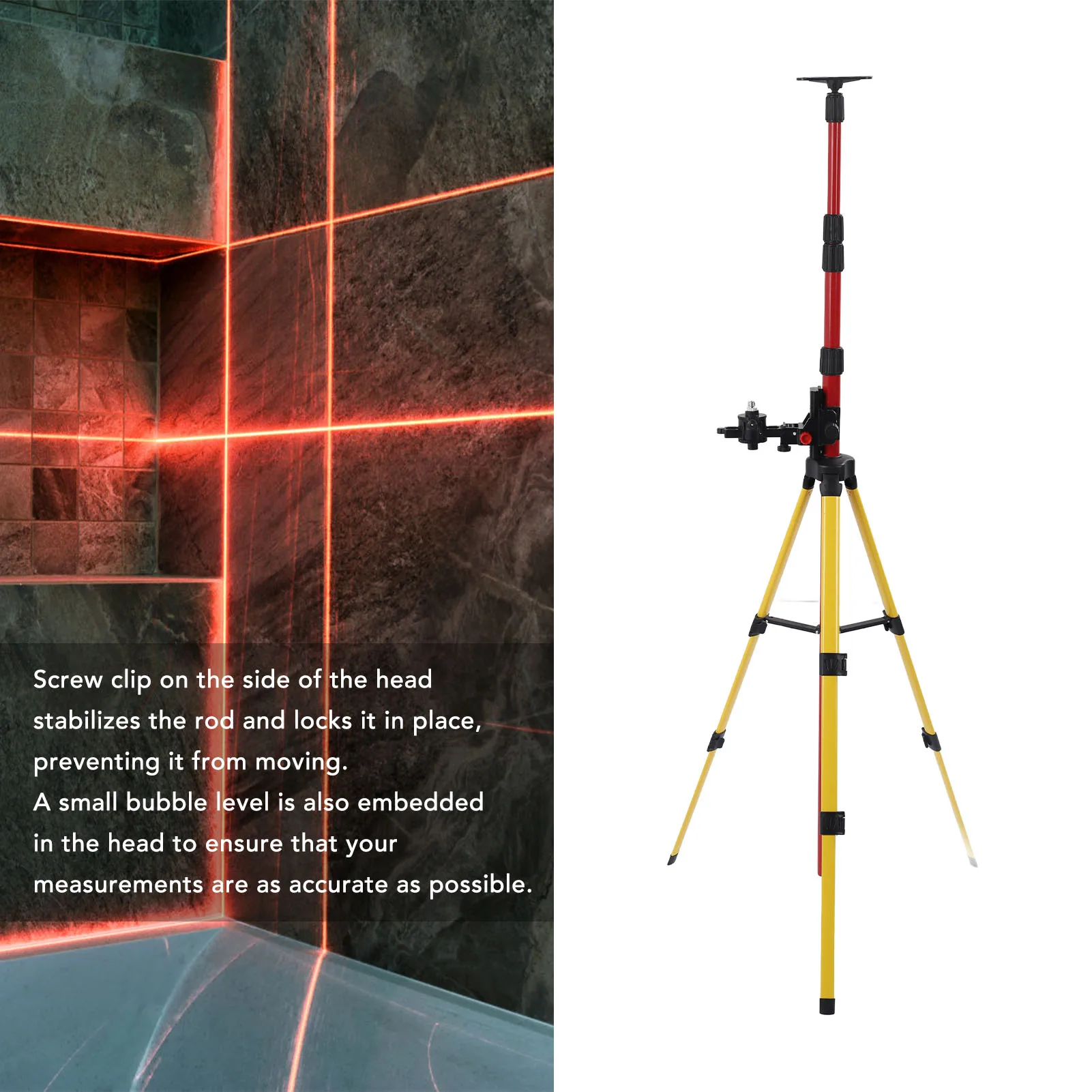 Telescoping Level Support Rod Stainless Steel 5/8in 1/4in Thread 114 To 388mm Adjustable Base Level Support Rod for Decoration