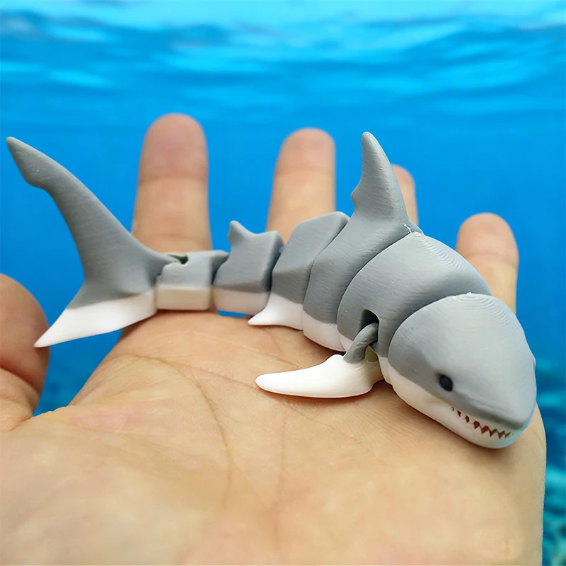 3D Printed Small Animal Joint Flexible Simulation Shark, Killer Whale Ornament Home Decoration Perfect Gift for Friends Family view 3