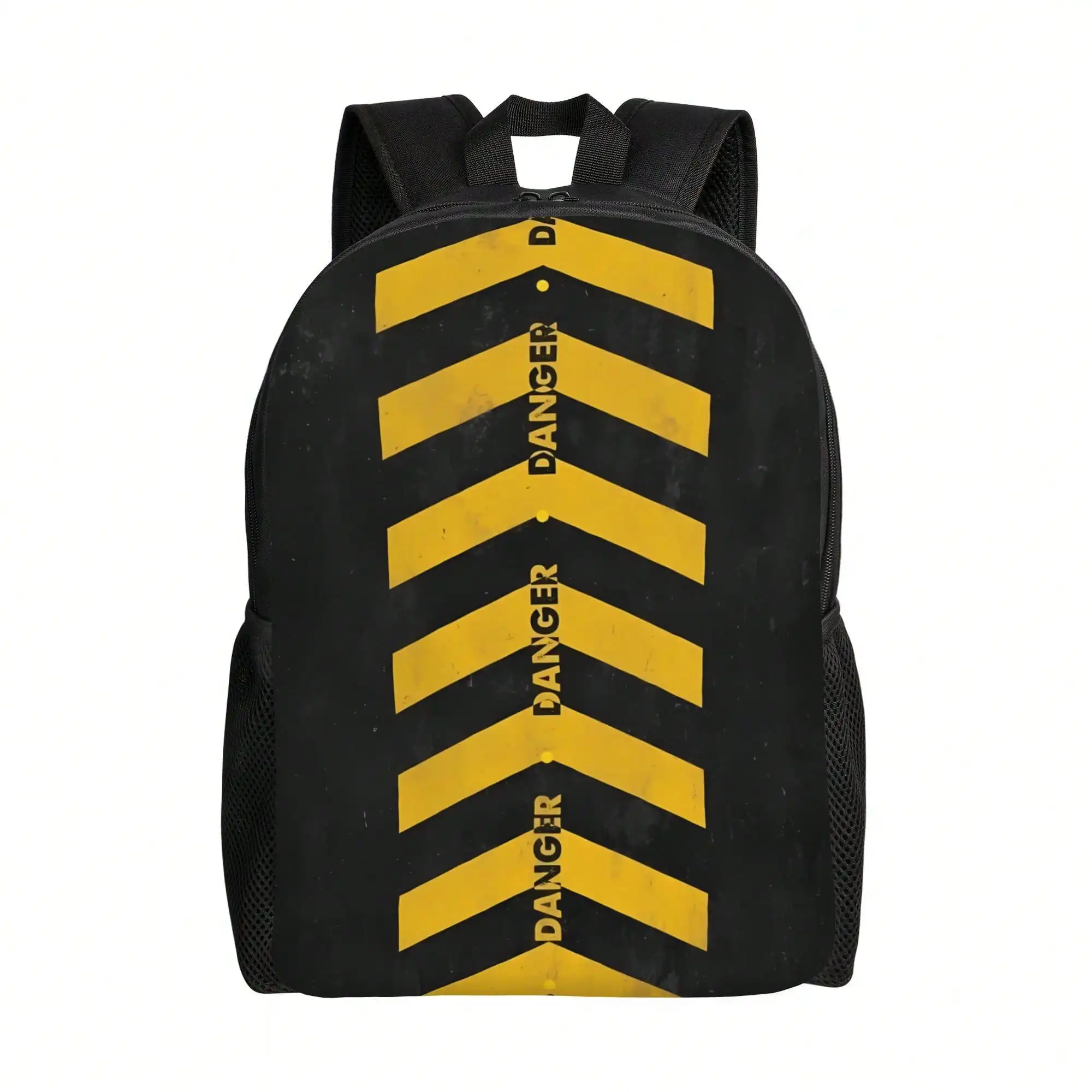 

Yellow Arrow Hazard Sports Style Fashion Print Backpack, Suitable For Commuting, Traveling, And Casual Use, Unisex