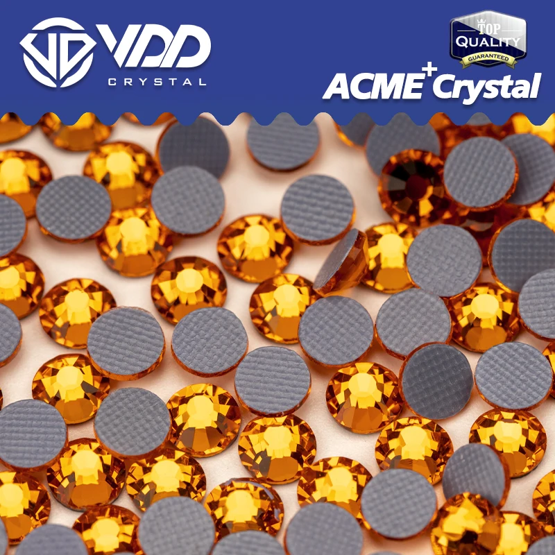 VDD 012 Sun AAAAA ACME+Series Glass Rhinestones Crystal Flatback Hot-Fix Iron On Glitter Stones For Clothes Fabric Decoration