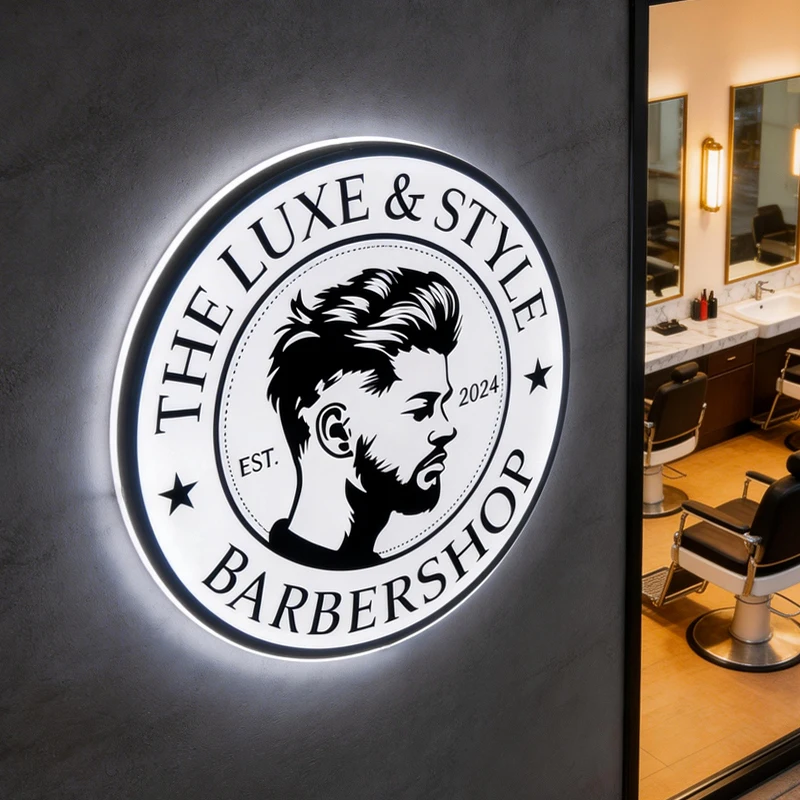 

Custom Acrylic Sign UV Printing Logo Ultra-thin Lightbox Personalized Illuminated LED Sign for Bar Company Shop Wall Decor Signs