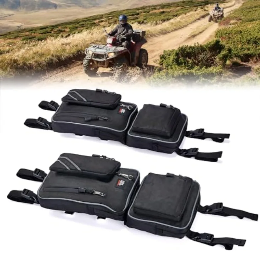 

KEMIMOTO ATV Fender Bags Camo Storage Bags Water-Resistance Saddle Bags Black Water Holder Compatible with Sportsman Scrambler