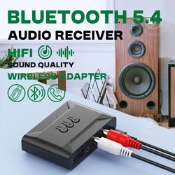 NEW USB Bluetooth 5.4 Audio Receiver Adapter Wireless Stereo Music 3.5mm AUX R/L RCA With Mic Support U-Disk For Car Speaker Amp