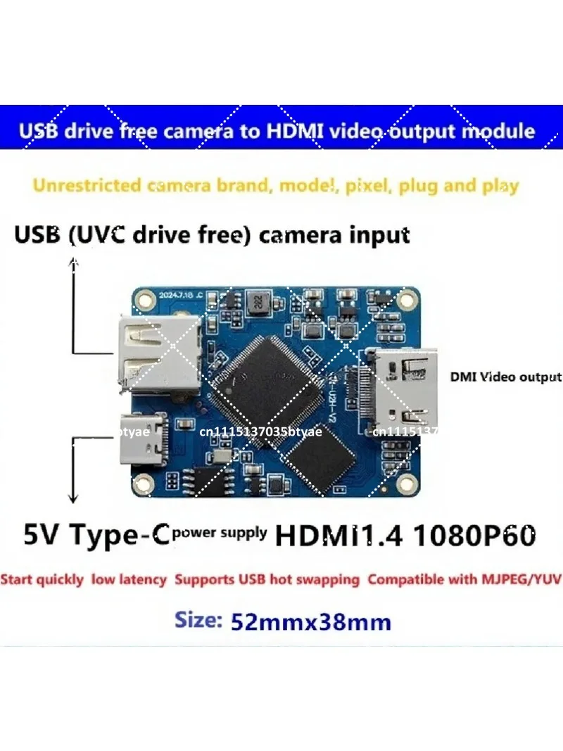 UVC Drive Free USB Camera to HDMI Video Output Module 1080P for Pocket 3