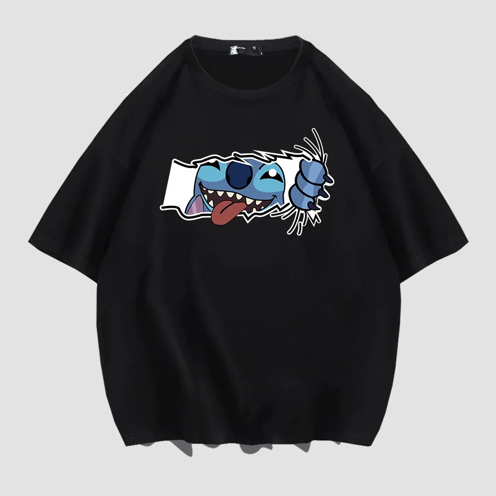 

Fashionable Men's T-shirt, Disney Cartoon Stitch Pure Cotton Short-sleeved Casual and Comfortable T-shirt for Men