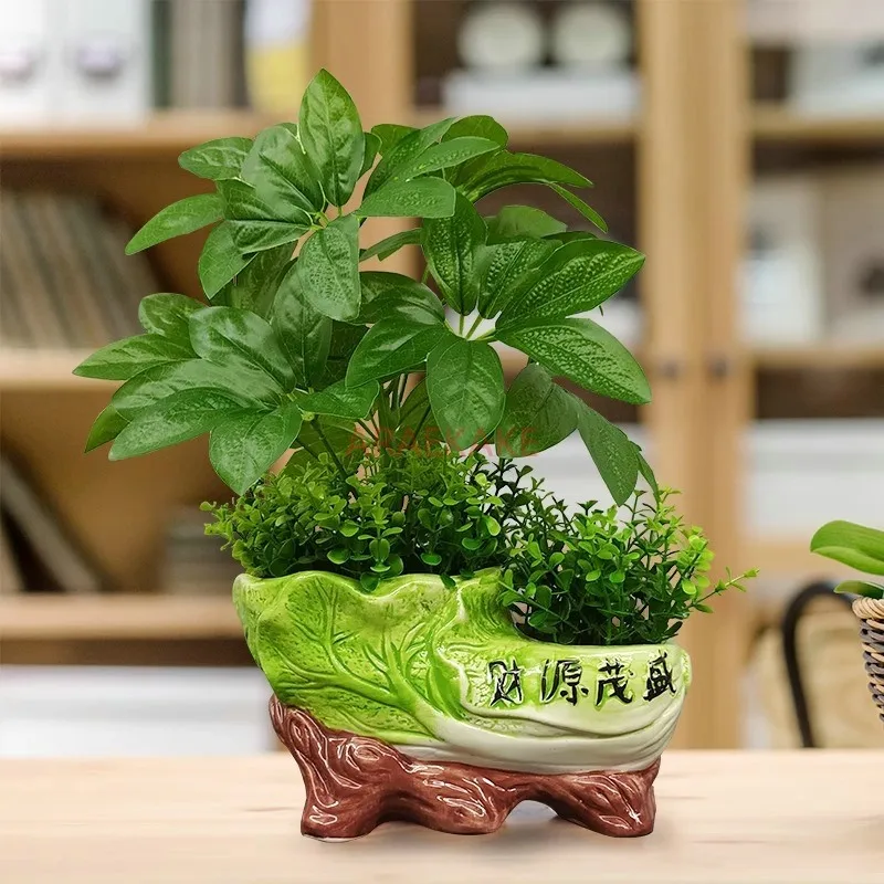 

Simulated green plants, potted plants, decorative small ornaments, indoor office desks, flowers, plants, bonsai