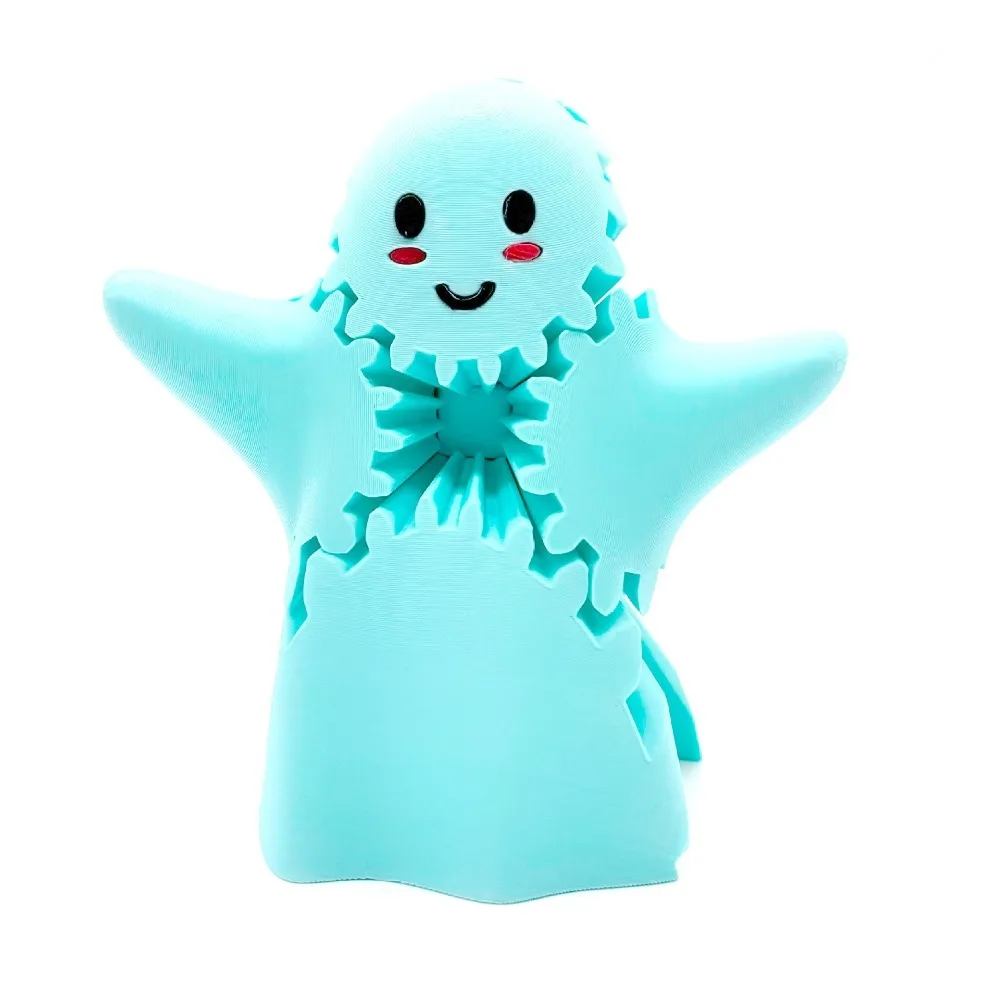 

Collectible Figurines 3D Printed Ghost Gear Cube Ghost Gear Ornament Cute Ghost Gear Sensory Toy Collectible Item