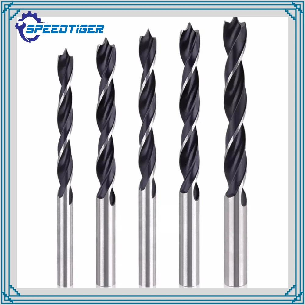 Three Point Wood Drill Bit Set Auger Drill Bit for Woodworking Door Lock Drawer Hole Reaming Hex Shank Carpenter Drilling Tool