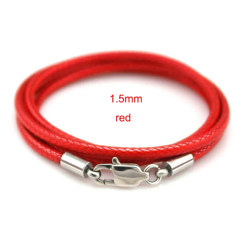 Lederband-Halskette mit gewachstem Seil für Damen und Herren, Anhänger mit Karabinerverschluss aus Edelstahl, Schlangenhalsband, 40–70 cm