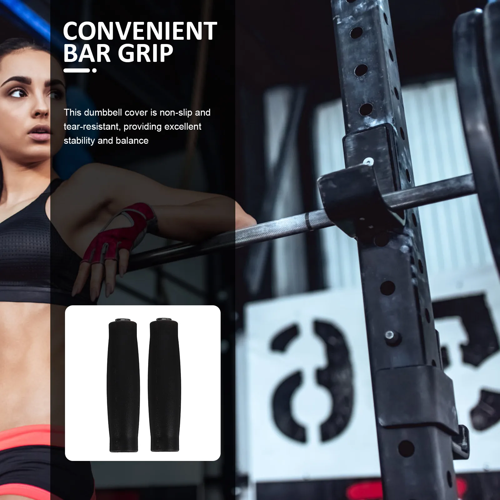 

2Pcs Non-Slip Dumbbell Cover Professional Replaceable Bar Grip Lightweight Compact Wear-Resistant Fitness Accessory for Gym Home