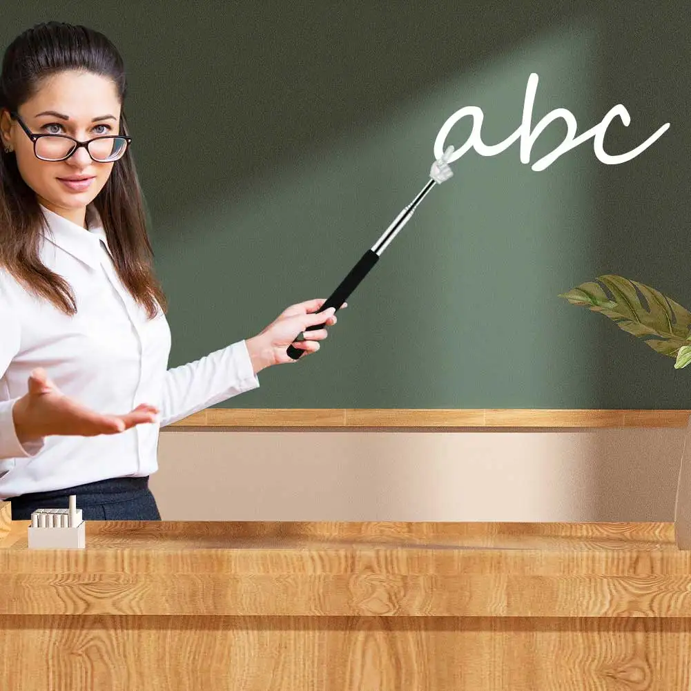 10Pcs Telescopic Teachers Pointer Stainless Steel Finger Pointer Stick Cute Retractable Classroom Pointers for Elementary School