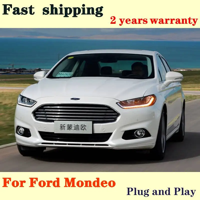 Car Styling For Ford Mondeo Headlight 2013-2015 LED Headlight New Fusion Head Lamp Dynamic Turn Signal LED DRL Bi-Xenon HID