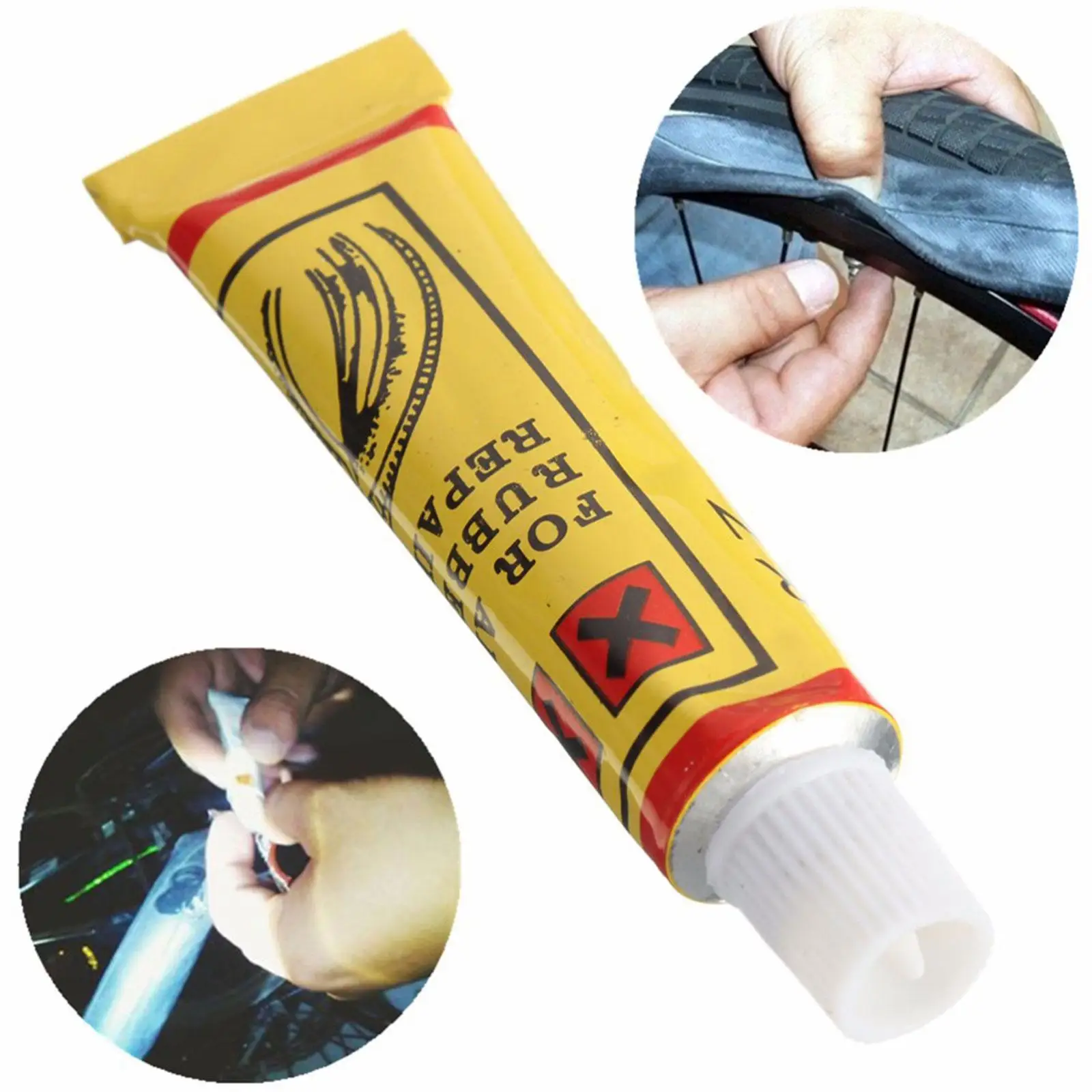 5pcs Cement Rubber Inner Tube Repair Puncture Cold Patch Solution kit Adhesive Glue Car MotoBicycle Glue Bicycle Repair Tool 8ml