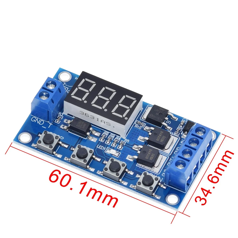 1/3PCS DC 12V 24V Dual MOS LED Digital Time Delay Relay Trigger Cycle Timer Delay Switch Circuit Board Timing Control Module DIY