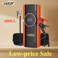 GKFLY 4000A Car Jump Starter Air Pump Power Bank Portable Air Compressor 4 In 1 Cars Battery Starter Starting Auto Tyre Inflator