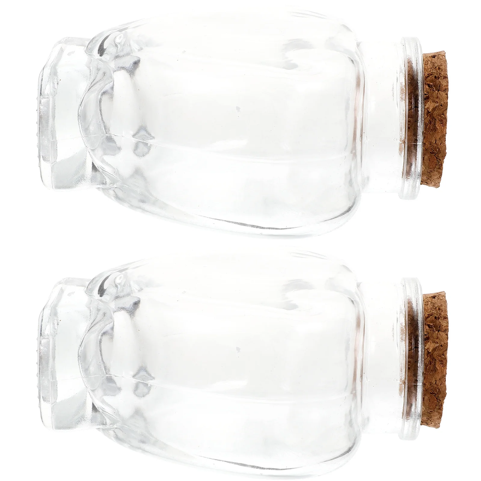 

2Pcs Glass Microlandscape Bottle with Lid Heart Shape DIY Wishing Jar for Craft Decoration Drift Bottle Gift Glass Container