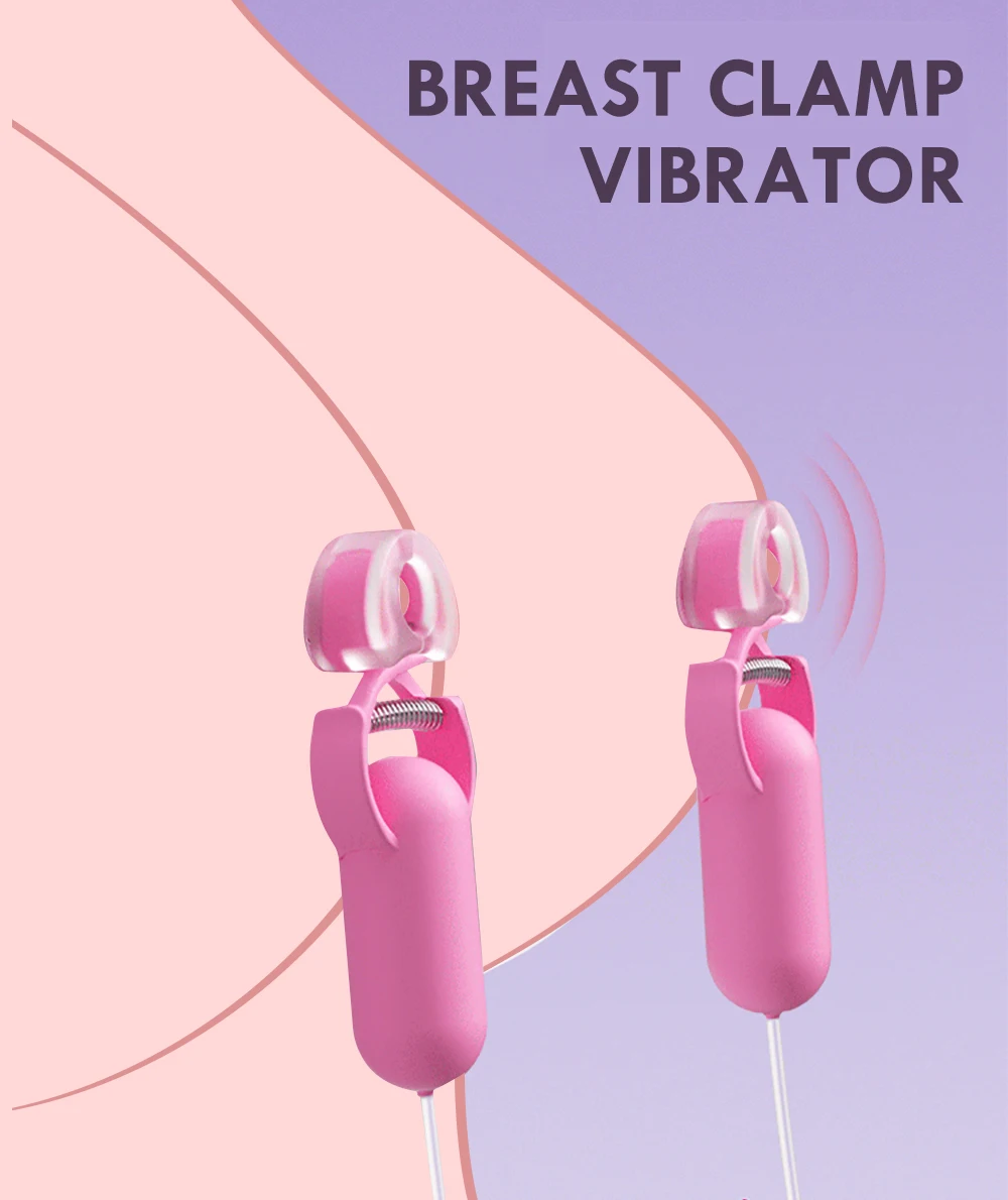 10 Frequency Nipple Vibrator Vibrating Nipple Clamps Clitoral Clip Breast Massage Clitoral Stimulation Female Sex Toys for Women