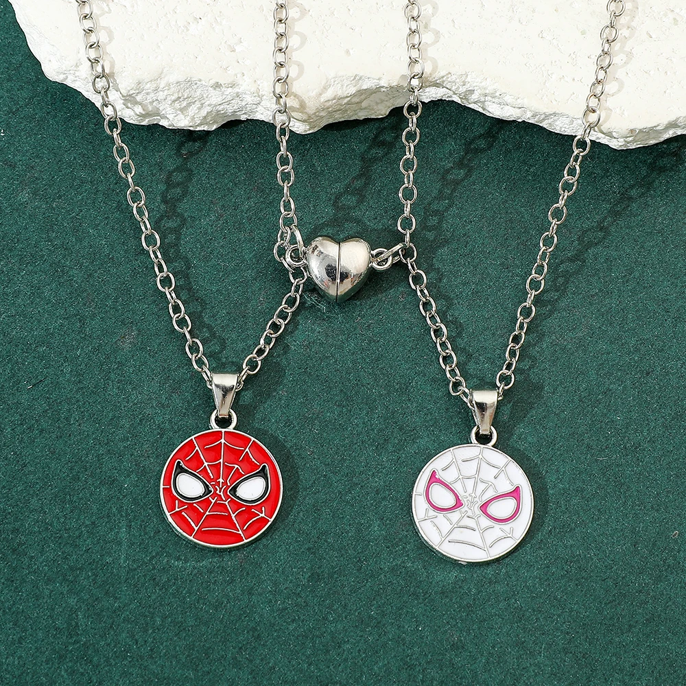 2pcs Superhero Spiderman Necklace Fashion Charm Avengers Pendant Gift for Couple Valentine's Day Jewelry view 5
