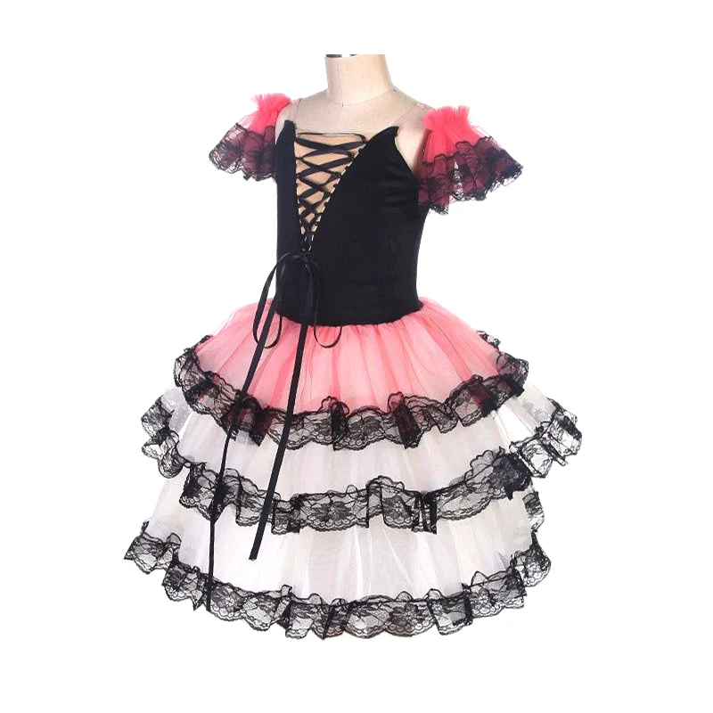 Rot Lange Romantische Tutu Ballett Rock Für Mädchen Frauen Kinder Spanisch Kleid Ballett Dance Performance Kostüme Gimnastic Kleid