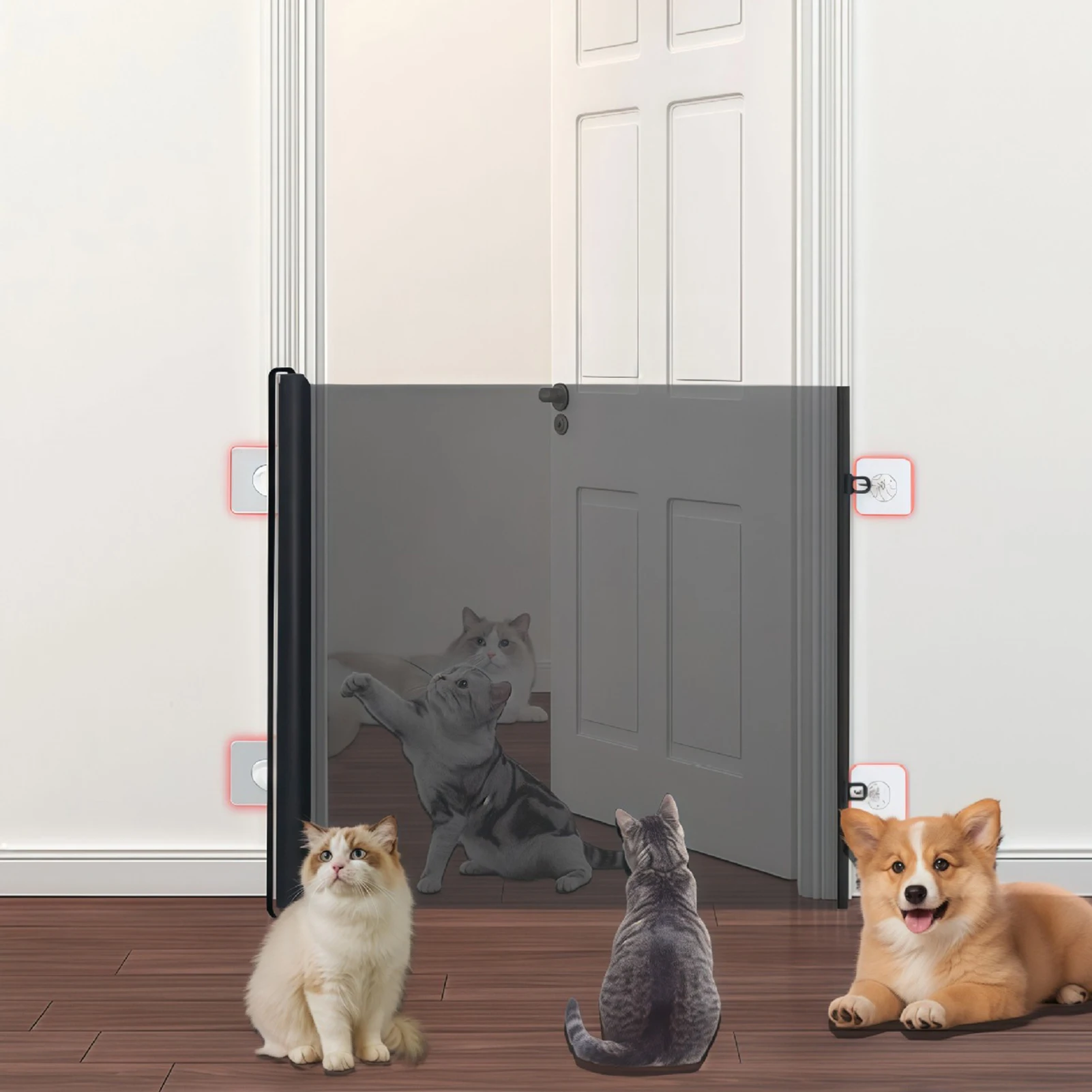 

Safety Pet Mesh Fence Cat Gate Retractable Safety Gates For Pets No Drilling Barrier Childproofing For Small Medium Large Breeds