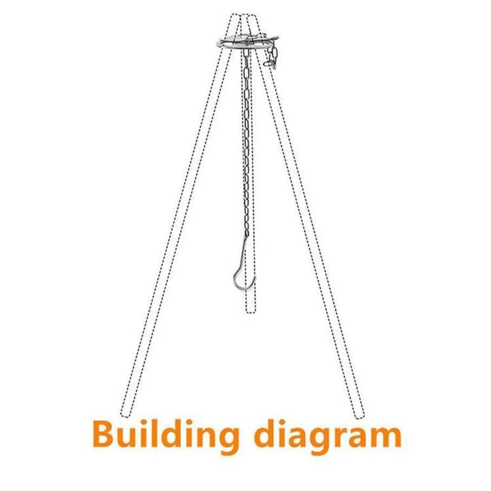 0   Camping Hanging Tripod W/ Bag Pot Rack Hanger BBQ Steel Rack Multifunction Tripod Fire For Picnic Bonfire Party Outdoor Tool