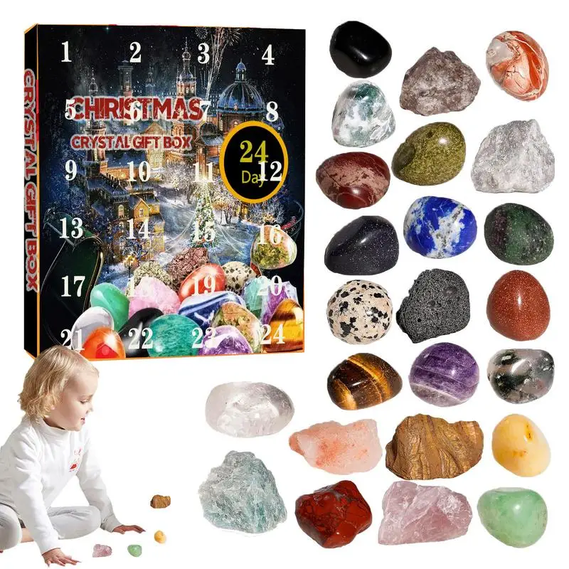 

Crystal Rock Advent Calendar Christmas Multifunctional Countdown Calendar Holiday Advent Calendar Collectible Gem Stones For