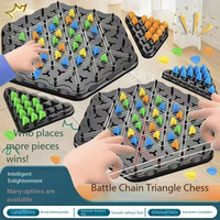 Kids Chain Triangle Chess Puzzle Board Game Rubber band Logic Thinking Table Game Parent Child Interactive Toy Party Game toys