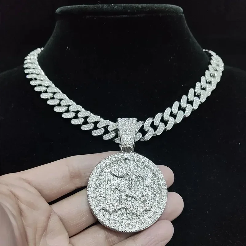 الرجال النساء الهيب هوب عدد 69 قلادة قلادة كريستال الكوبية سلسلة مثلج خارج بلينغ الهيب هوب القلائد موضة حلية مجوهرات