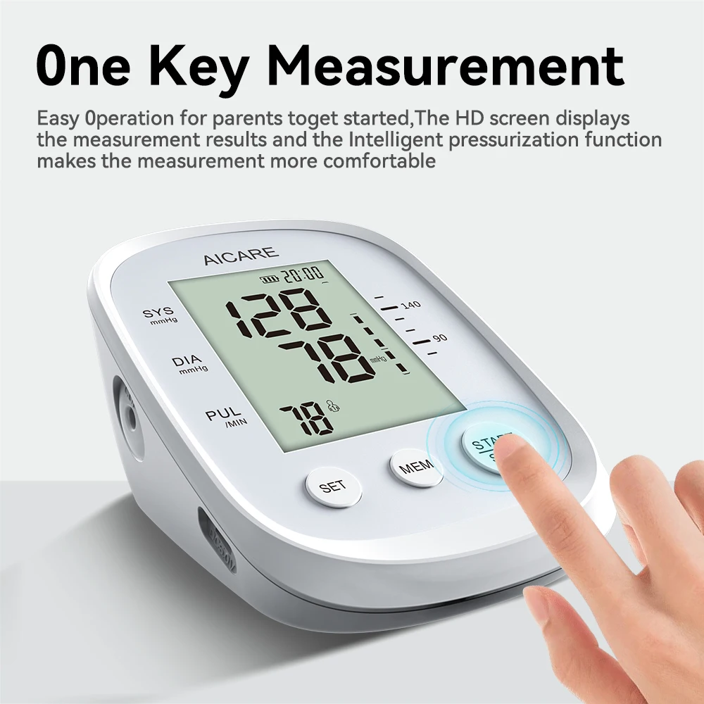 Medische Digitale Bloeddrukmeter Hartslagmeter Meet Bloeddrukmeter PR LCD-scherm Draagbare Gezondheid BP-monitoren