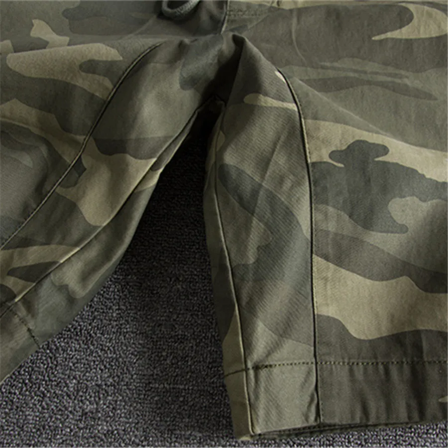 2024 Summer Men Camouflage Shorts Casual Elastic Waist Comfort Loose Jogging Pants Cotton Cargo Gym Running Shorts Beach Shorts