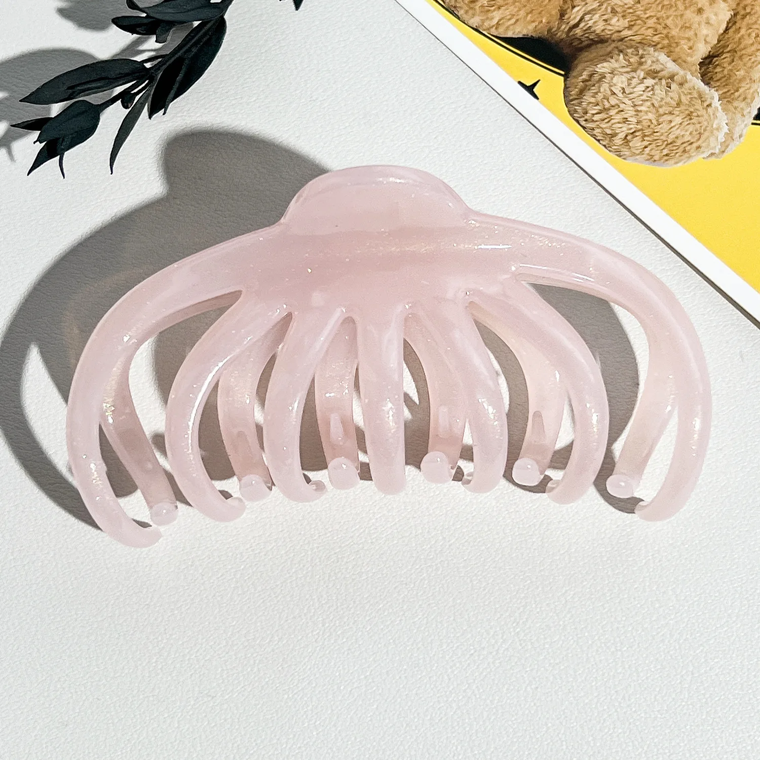 Elegante Goldpuder-Haarklammer in Haifischzahn-Form für Dickes Haar, Langlebiges Material, Einfarbiges Haaraccessoire – Detail 12