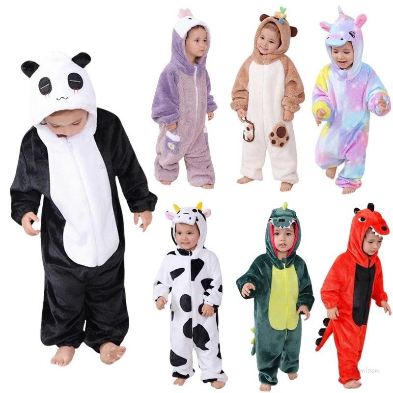 

Детские комбинезоны, зимний костюм кигуруми коровы для девочек и мальчиков, комбинезон с животными для малышей, одежда для младенцев, пижамы, детские комбинезоны, Ropa Bebes