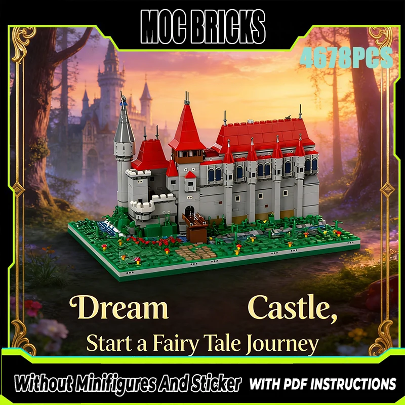 精巧な新製品MOCビルディングブロック中世建築モデルコルビン城テクノロジーモジュラー子供用おもちゃDIYセット