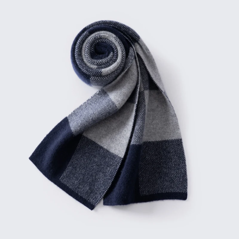 A-grade 100% Cashmere Knitted Plaid Scarf for Men 4 A-grade 100% Cashmere Knitted Plaid Scarf for Men
