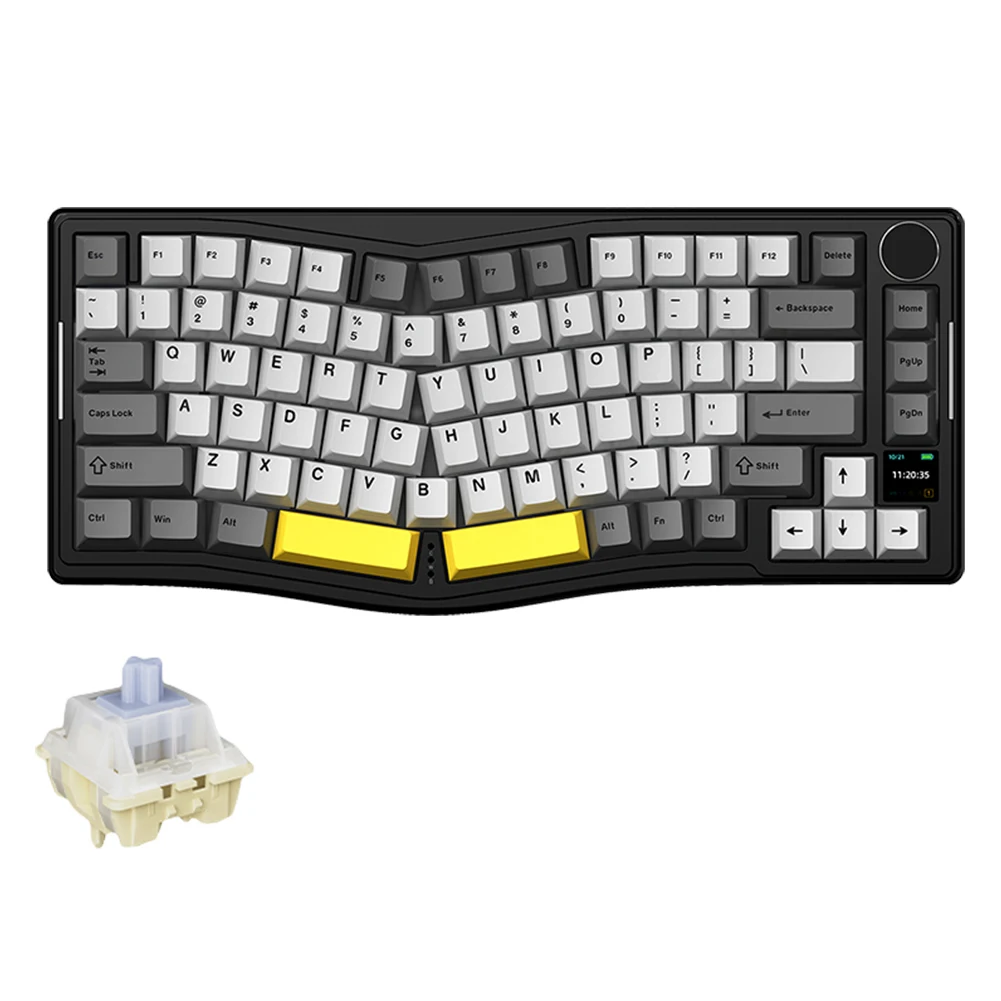 AKS075 75% Wireless Mechanical Keyboard 0.85inch Color Screen Volume Knob Customizable Keyboards Kit BT5.1/2.4G Wireless/Wired