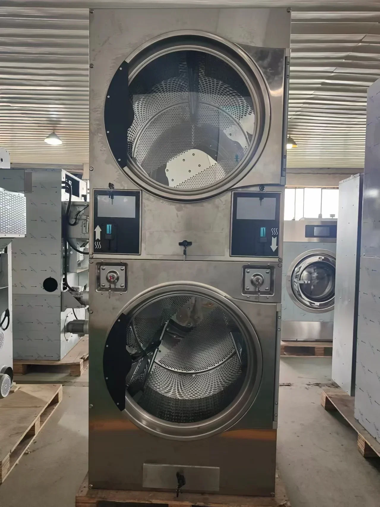 Washer Dryer, Gas Electrically Heated 16*2 KG 22*2 KG 80 Lb 100 Lb Stacked, Tumble Dryer Stable Wash