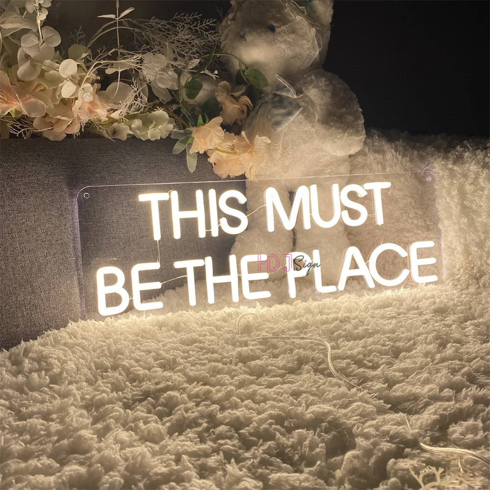 This Must Be The Place Neon Led Lights Sign Art Wall Hanging LED Neon Lights Lamp Sign USB Boardsign Bedroom Coffee Decoration view 2