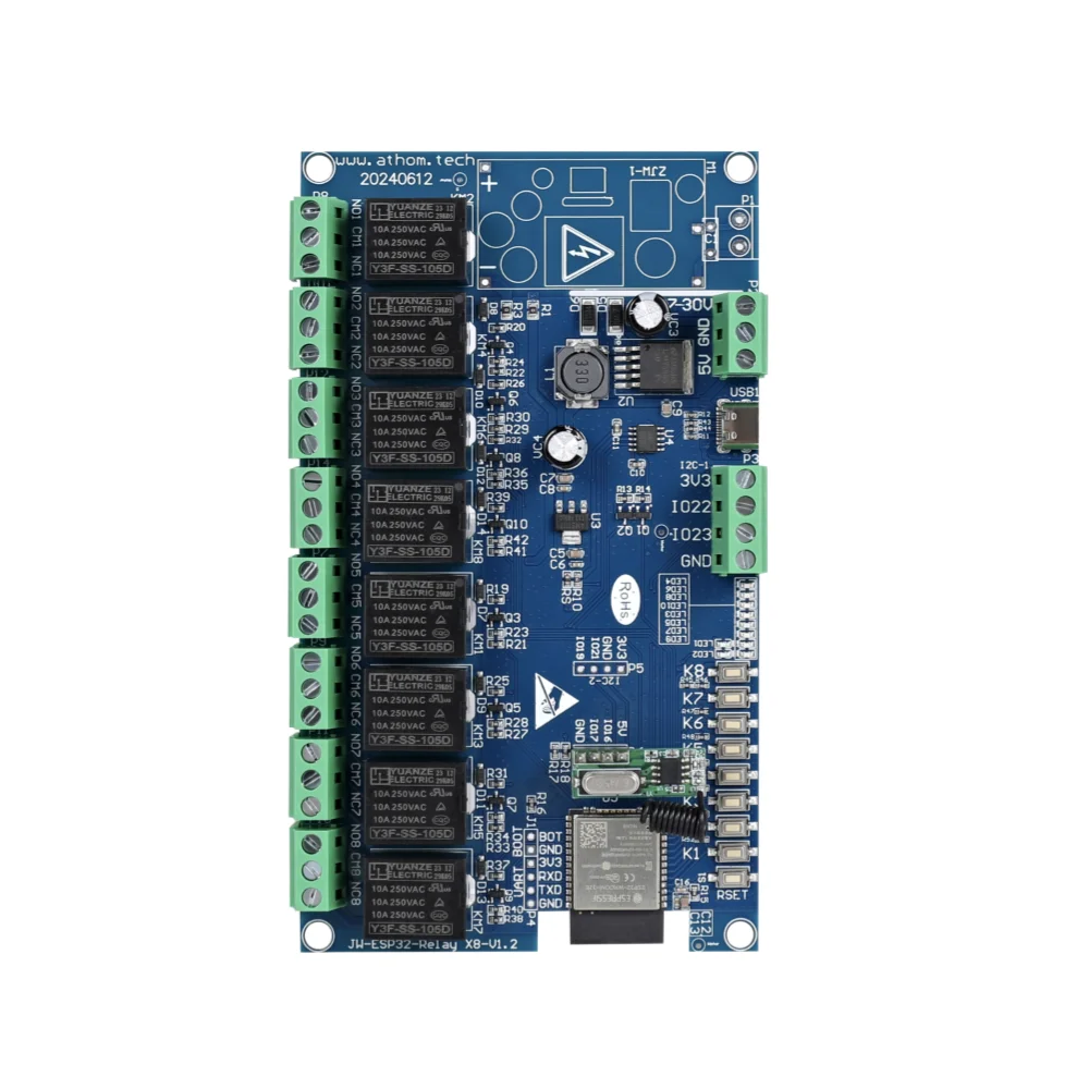 IoTorero Tasmota Matter MQTT 8CH Iching Self Lock-relaismodule werkt met Home Assistant