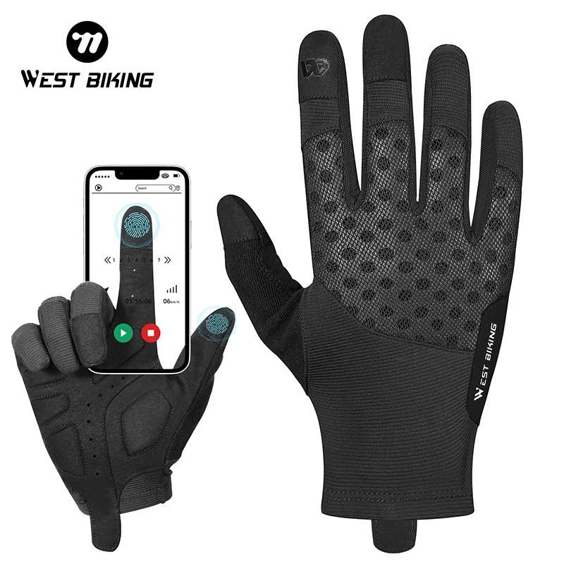 

WEST BIKING Cycling Gloves Men Cycling Gloves Full Finger Touch Screen Motorcycle Bicycle Mtb Bike Gloves Gym Training Gloves