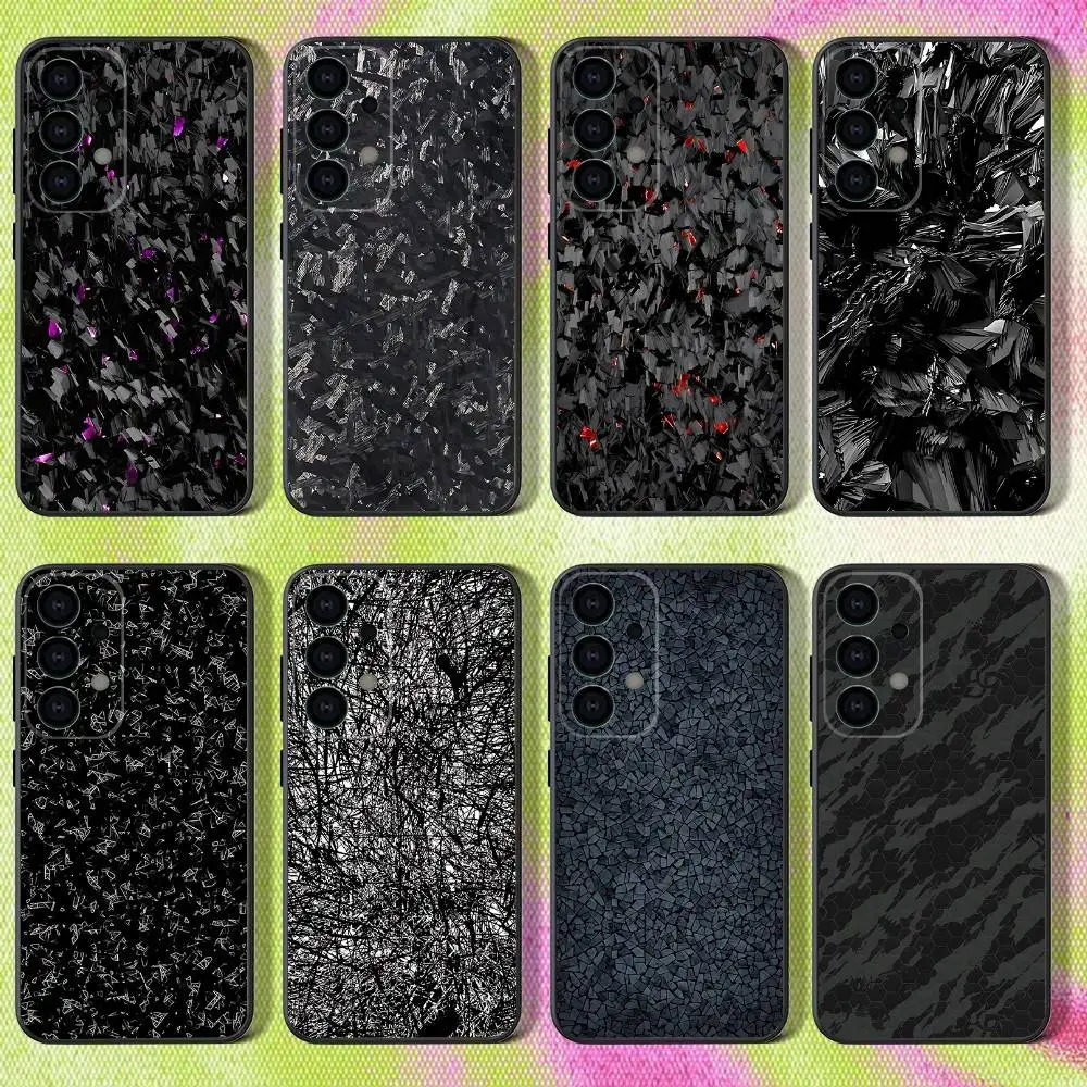 

Carbon Fiber Pattern Painting Phone Case For Samsung S25,S24,S21,S22,S23,S30,Ultra,S20,Plus,Fe,Lite,Note,10,9,5G Black Cover
