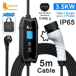 Feyree EV Caricatore Tipo 2 16A 3.5kW GBT Auto Elettrica 5M Cavo di Ricarica J1772 Tipo 1 Wallbox per Auto Veicolo Elettrico