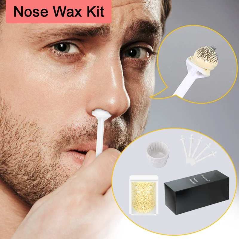 

Painless Portable Nose Wax Bean Kit- Paper-Free Nose Hair Removal Set for Men Women - Easy Cleaning Wax Beans for Hair Reduction